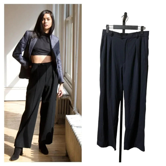 YVES SAINT LAURENT RIVE GAUCHE WOOL TROUSERS 90's Size 42 - Picture 1 of 7